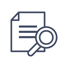 document paper with lupe line style icon vector design