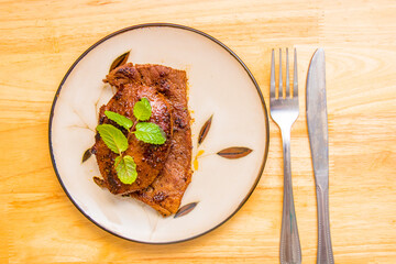 Simple delicious home-cooked steak and beef