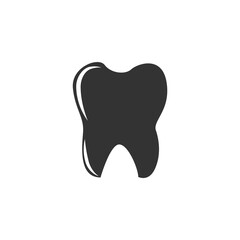 Vector Element of Tooth Medical Icon Black On White Background - Health Symbol Illustration

