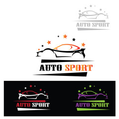car illustration logo color template design vector