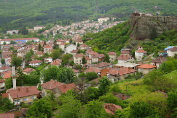 Fototapeta na wymiar Aerial view of an old town in Romania