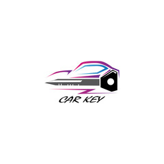 illustration of key template car logo color vector design