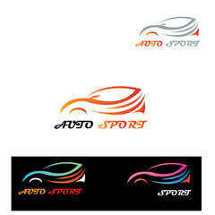 car illustration logo color template design vector