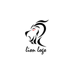 lion head logo illustration black clipart template design vector