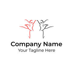 Two Woman Dance Logo Vector
