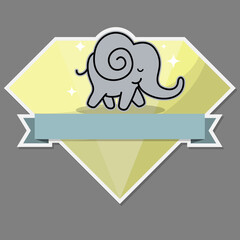 Elephant label sticker design for wildlife product