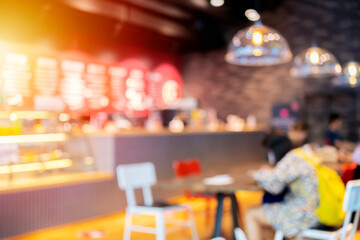 Blurred background made with Vintage Tones,Coffee shop blur background with bokeh