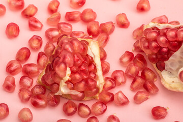 Brightly colored pomegranates