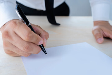 hand signing contract , agreement and confirmation concept