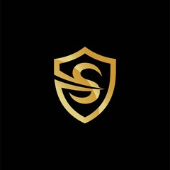 letter S shield, logo template