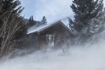 Windy abandoned cabin