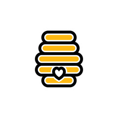 Honey logo icon design, Vector illustration, Love Honey Logo Design Concept. Food logo template