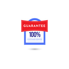 Fototapeta premium 100% Guarantee Customer Service Badge Logo Vector Template Design Illustration