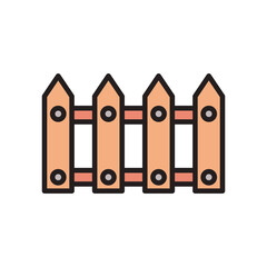 farm fence line and fill style icon vector design