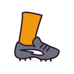 Soccer foot line and fill style icon vector design