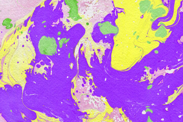 lite purple and yellow and green colorful marble texture elegant abstract watercolor pattern liquid...