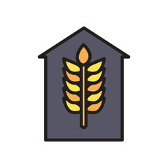 wheat ear in farm line and fill style icon vector design