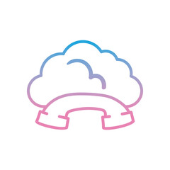Cloud computing with phone gradient style icon vector design