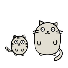 Very cute Cat cartoon style. Animal wildlife Kitten Flat vector illustration. Kawaii card sketch for t shirt design, School books, Greeting cards, posters