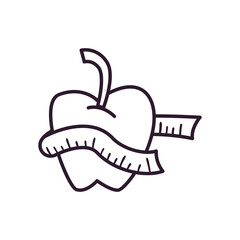 apple with meter line style icon vector design