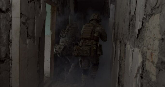 Firefight during military combat