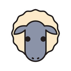 sheep animal line and fill style icon vector design