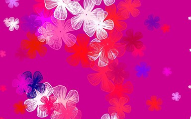 Light Blue, Red vector elegant background with flowers.