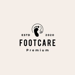 foot care podiatric hipster vintage logo vector icon illustration