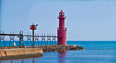 Algoma Pierhead Lighthouse, Algoma, Wisconsin, USA