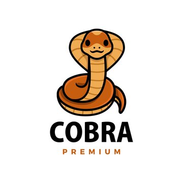 cute cobra cartoon logo vector icon illustration