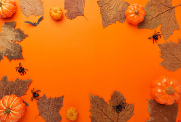 Naklejka na ściany i meble Collection Halloween And Autumn party objects frame