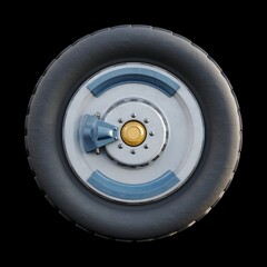 Obraz premium Futuristic sci fi wheel in black background