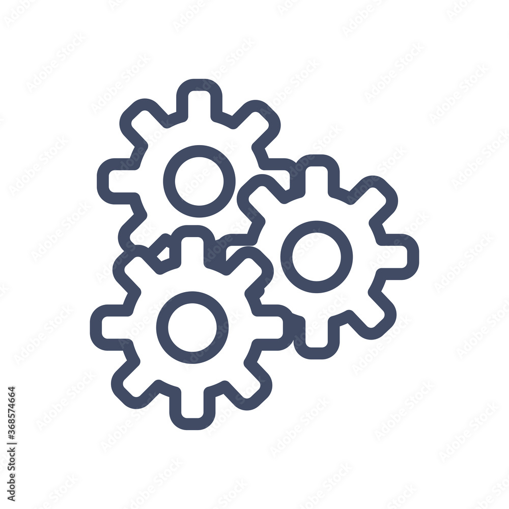 Poster gears line style icon vector design