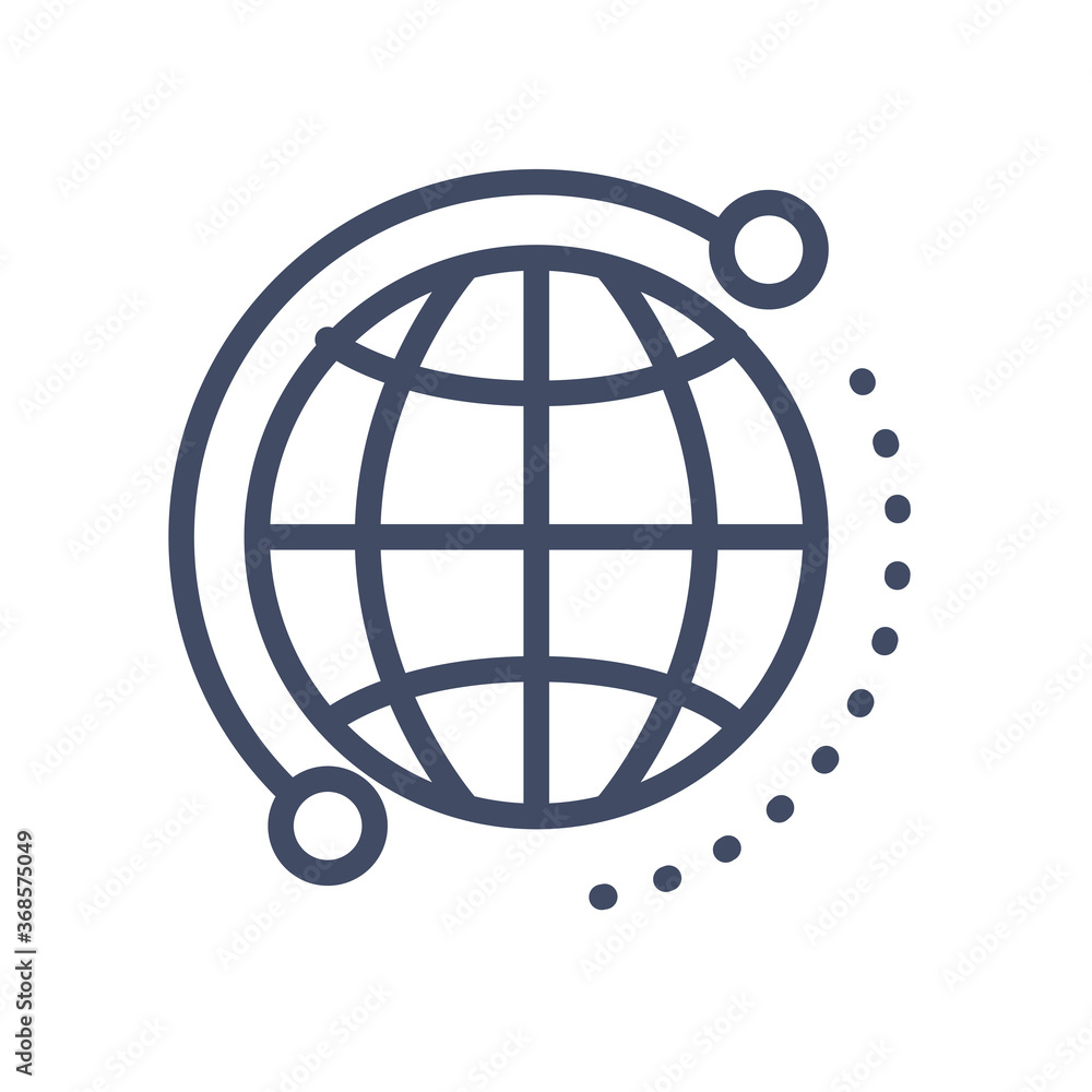 Poster global sphere line style icon vector design