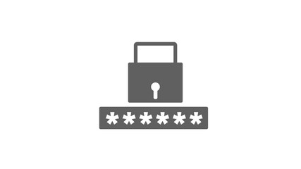 password security icon illustration on white background 
