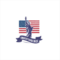 American Independence Day logo silhouette icon