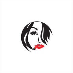 lipstick beauty logo silhouette icon