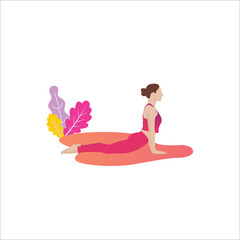 Woman yoga illustration logo silhouette icon vector