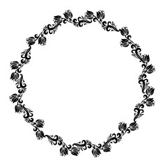 Round floral frame. Wreath. Can be used for web design, frames, walls, albums, postcards.