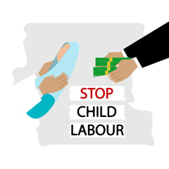 Trafficking in children for money. Hands holding a child and money. Stop trafficking in young children.
