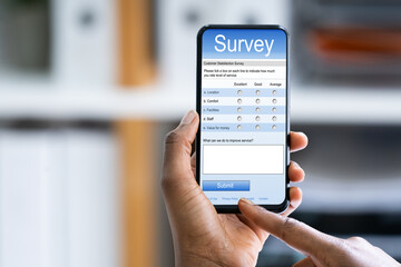 African Woman Filling Survey Poll Or Form