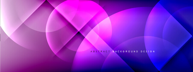 Fototapeta premium Vector abstract background - circle and cross on fluid gradient with shadows and light effects. Techno or business shiny design templates for text