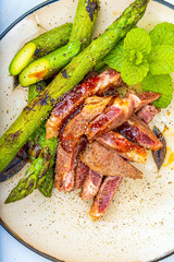 Black pepper asparagus beef dish