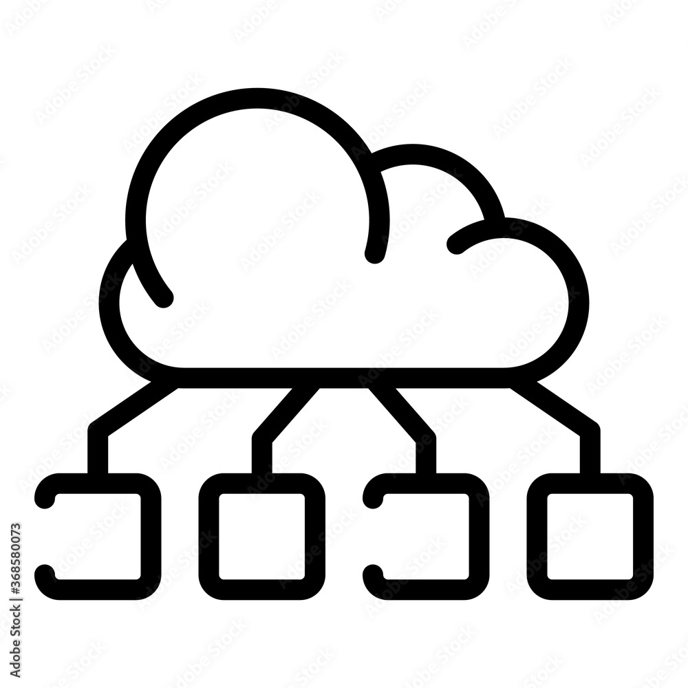 Poster data cloud remote control icon. outline data cloud remote control vector icon for web design isolate