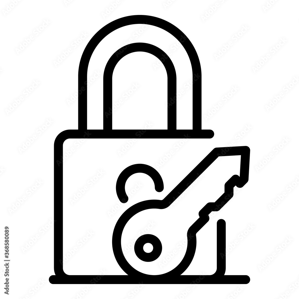 Poster secured padlock remote control icon. outline secured padlock remote control vector icon for web desi