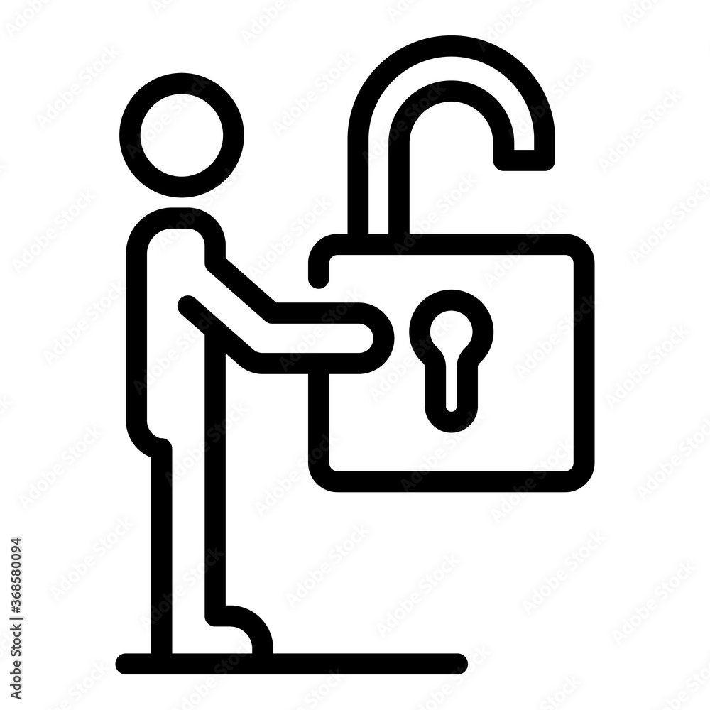Poster unlocked remote control icon. outline unlocked remote control vector icon for web design isolated on