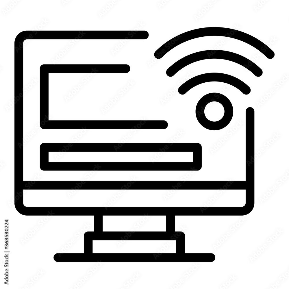Poster office computer remote access icon. outline office computer remote access vector icon for web design