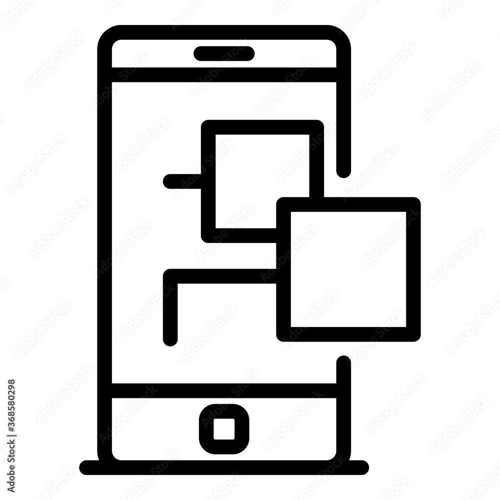 Poster smartphone scheme remote access icon. outline smartphone scheme remote access vector icon for web de