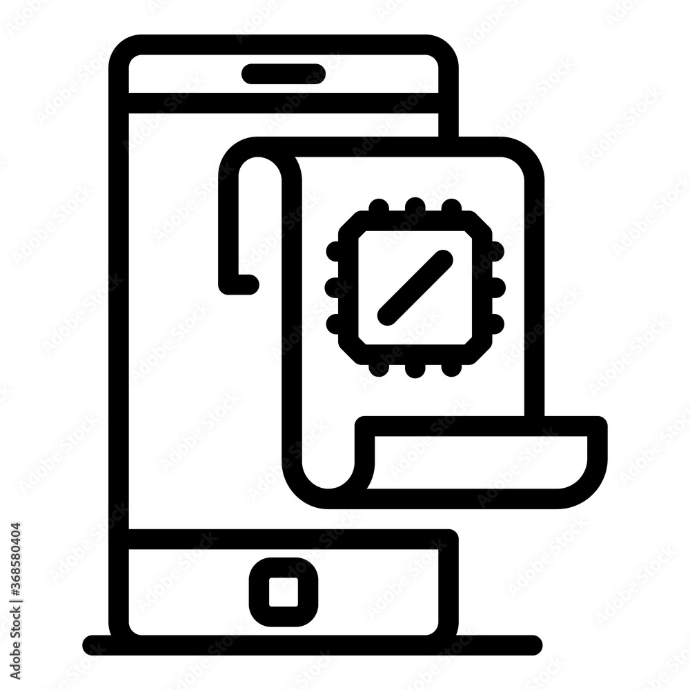 Poster smartphone operating system icon. outline smartphone operating system vector icon for web design iso