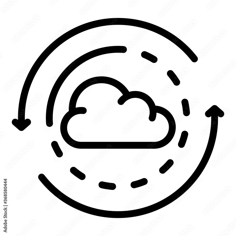 Poster cloud operating system icon. outline cloud operating system vector icon for web design isolated on w